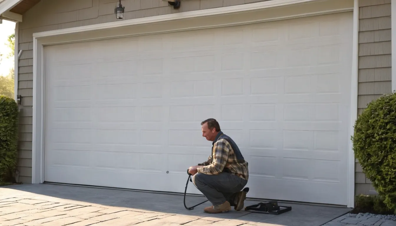 Local provider repairing a garage door spring on a home near Independence